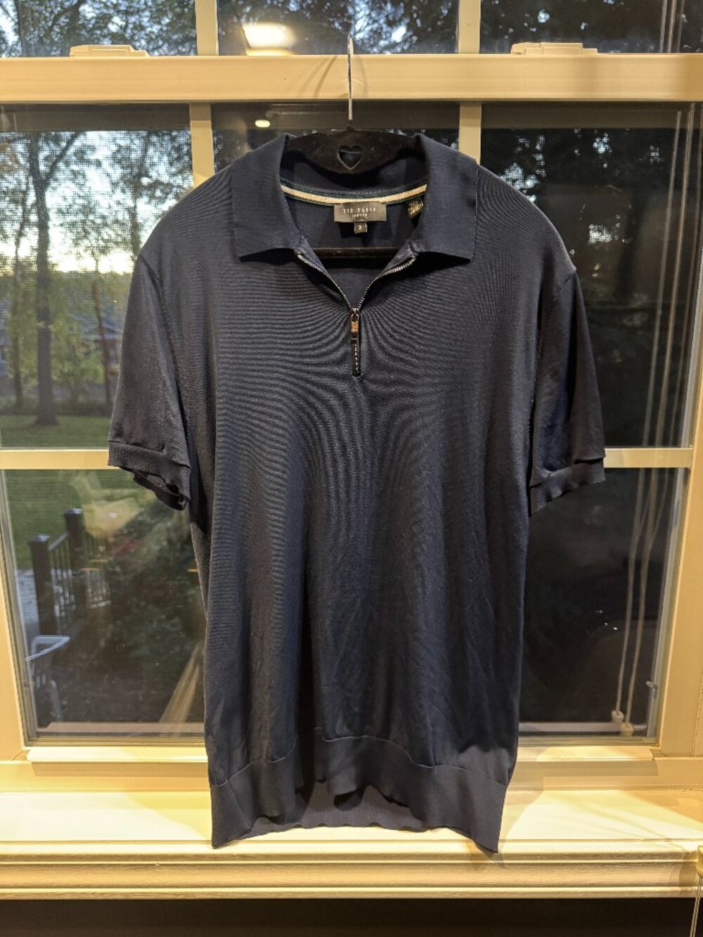 Ted Baker London Deep navy Men’s navy zip-neck polo Size 2